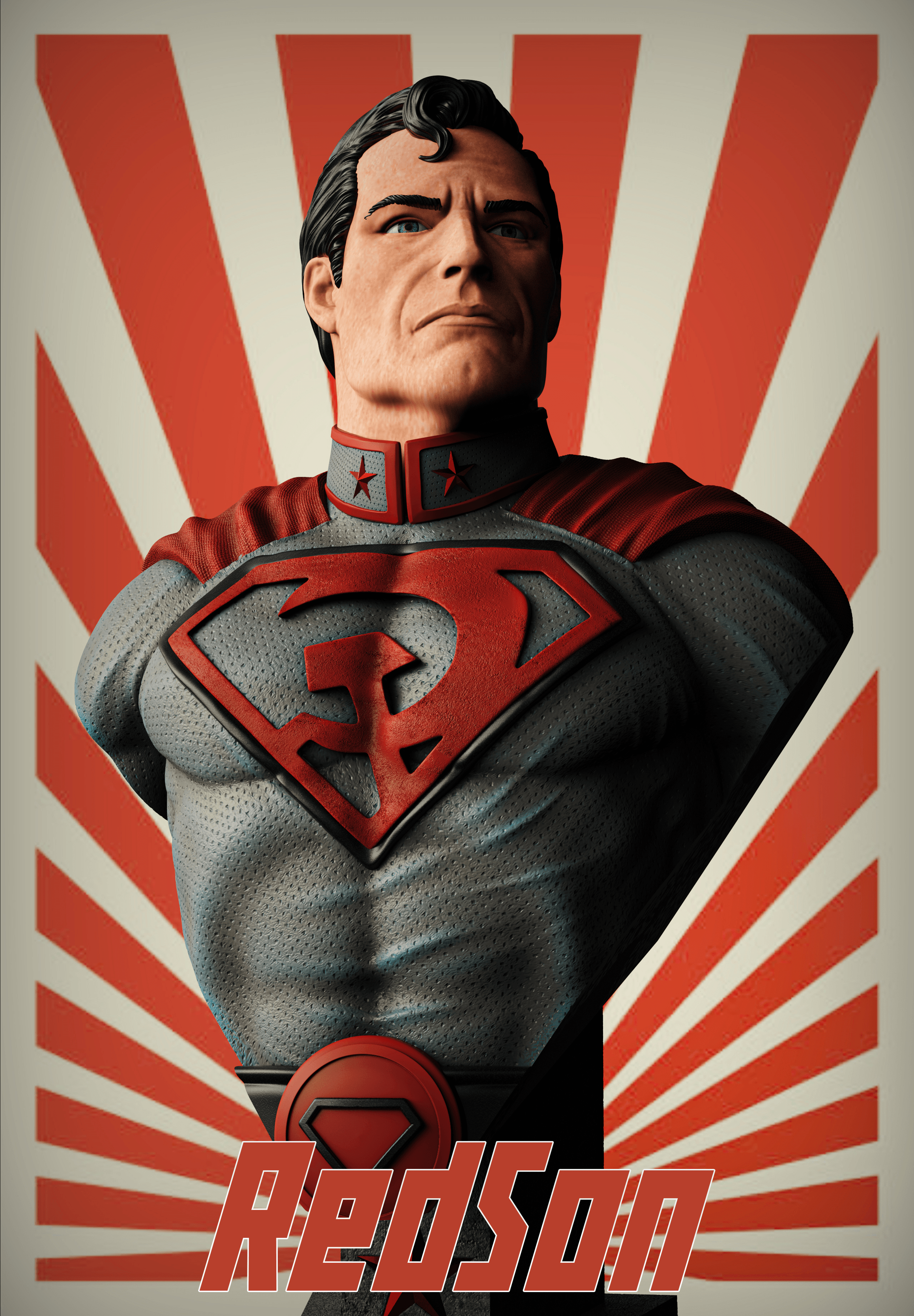 Red Son bust (Pre-Supported) 3d model