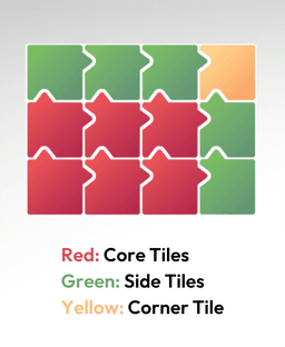 6x6 Multiboard Side Legacy Tile - x4 Multi-Material Stack 3d model