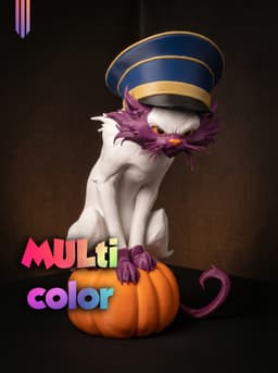 Halloween Captain Cat 3MF | Holiday Multi-Color | FDM 3d model
