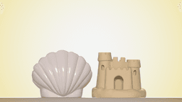 Beach Day Succulent Planters Set - Sandcastle & Seashell Pots 3d model