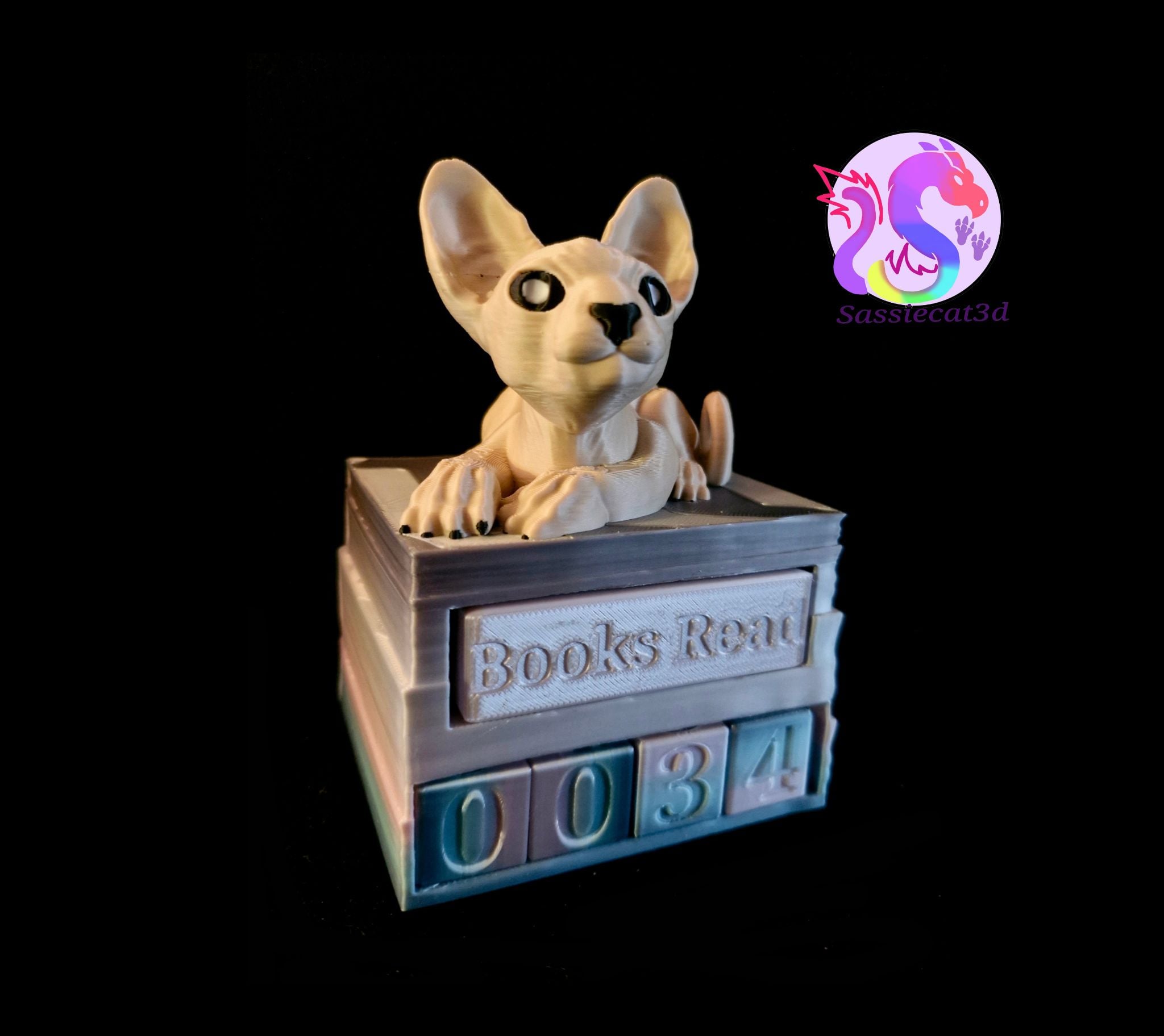 Sphynx Cat Book Counter (Personal Use) 3d model