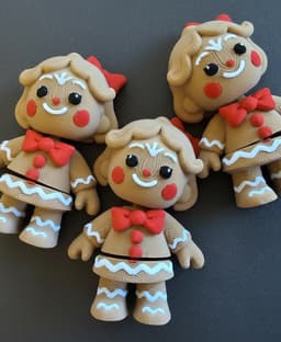 Gingerbread Girl Mini Flexi + Keychain and Fridge Magnet 3d model