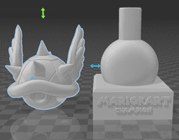 Mario Kart Blue Turtle Shell Trophy w/ MMU 3d model