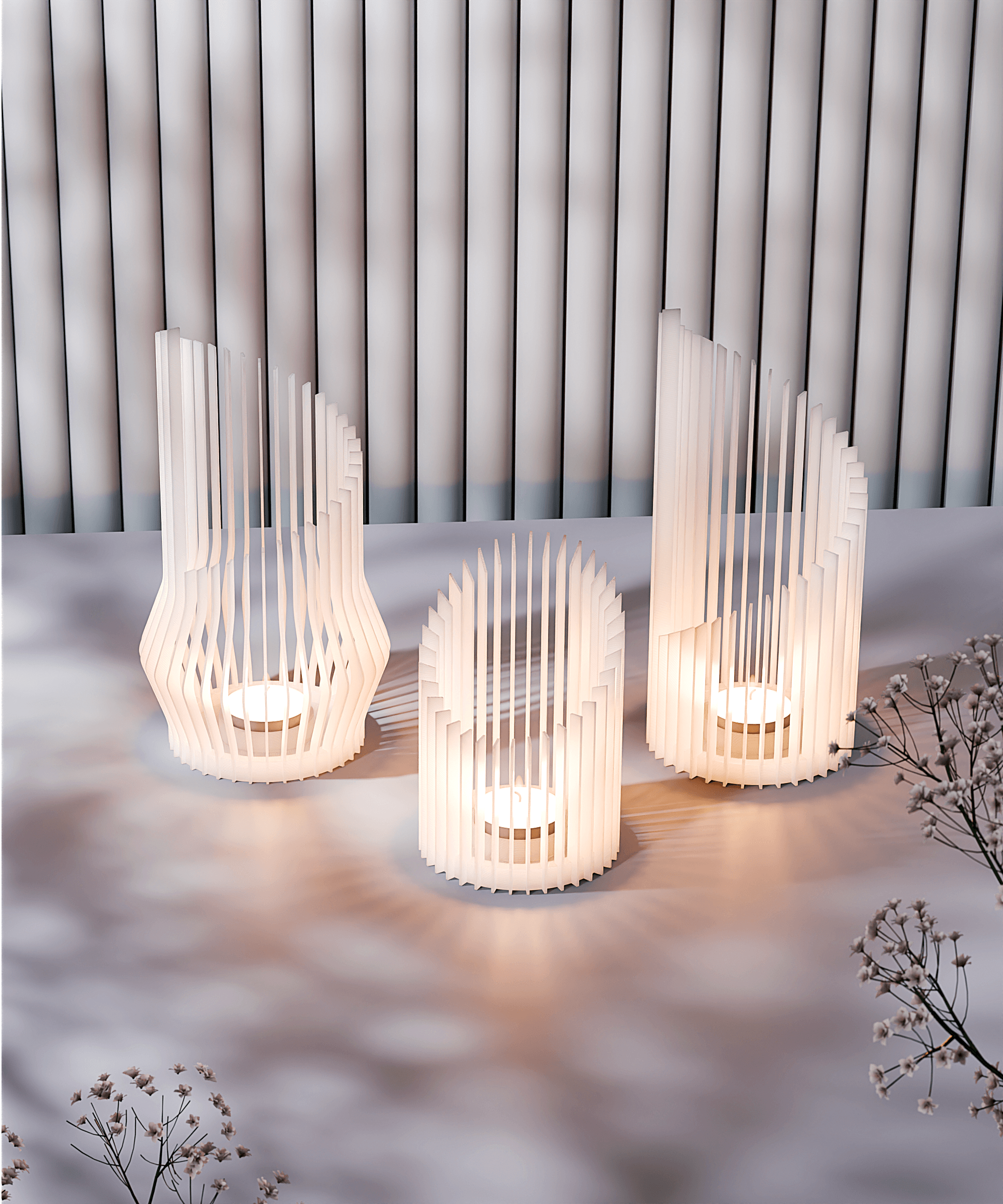 Candle Holder Series V2 Set 3d model