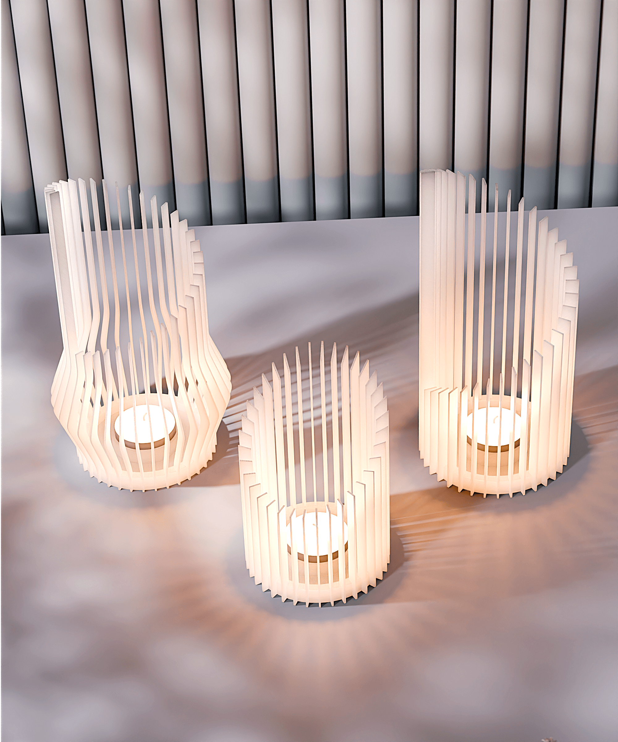 Candle Holder Series V2 Set 3d model