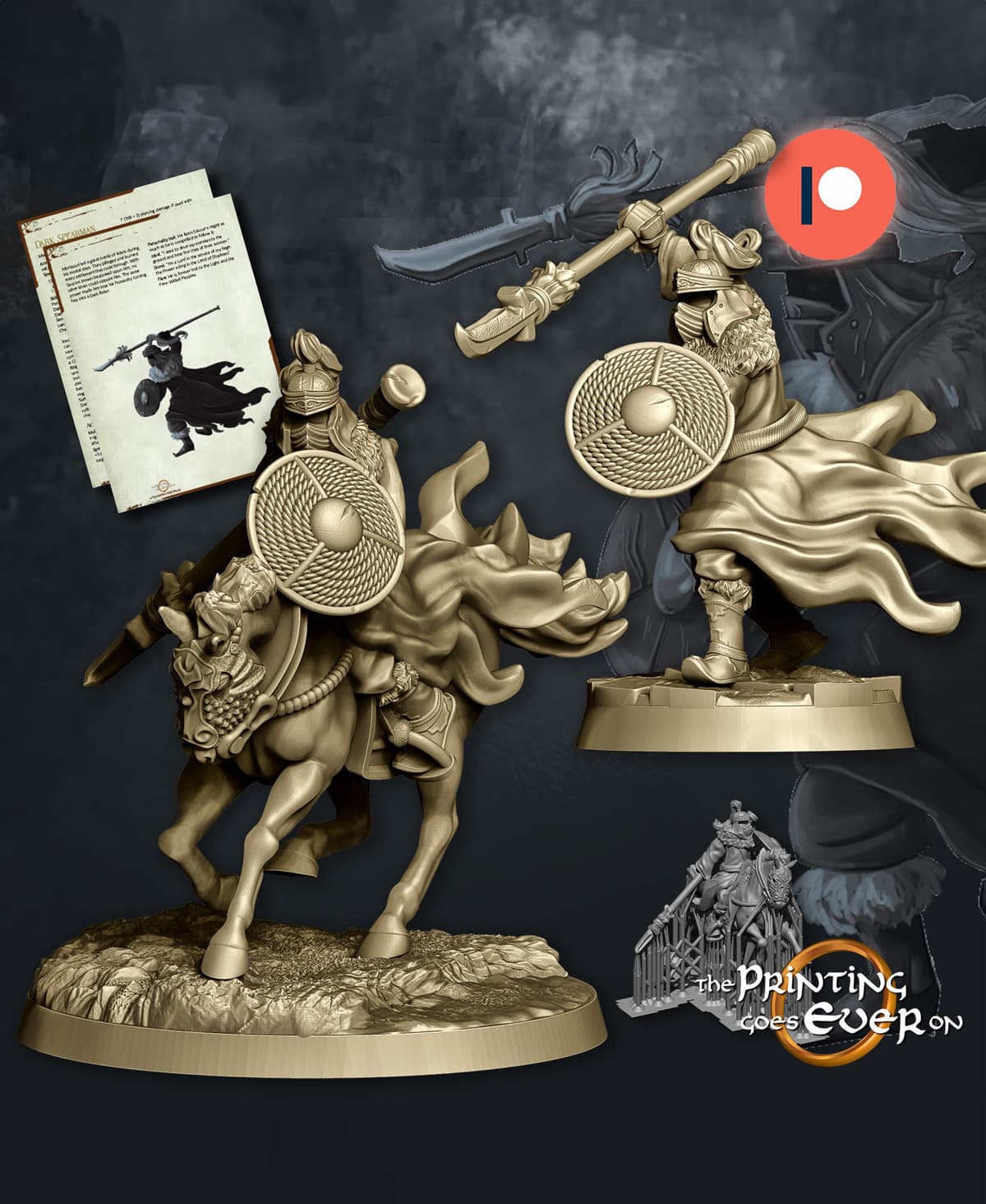 Dark Spearman - On Foot and Mounted 3d model
