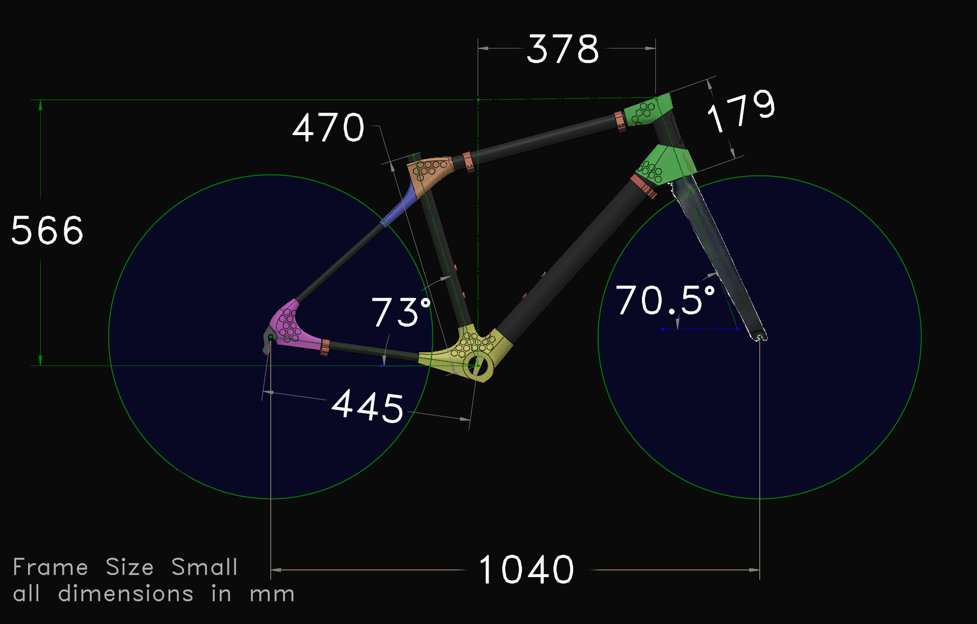 DBS 3D Printed Carbon Fiber Bicycle Frame 3d model