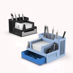 Multi-Functional Organizer, Desktop Pen Holder, SD Card, USB, Sticky Note Drawer Storage 3d model