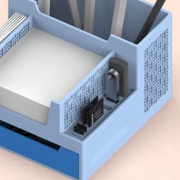 Multi-Functional Organizer, Desktop Pen Holder, SD Card, USB, Sticky Note Drawer Storage 3d model