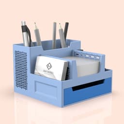 Multi-Functional Organizer, Desktop Pen Holder, SD Card, USB, Sticky Note Drawer Storage 3d model