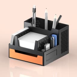 Multi-Functional Organizer, Desktop Pen Holder, SD Card, USB, Sticky Note Drawer Storage 3d model