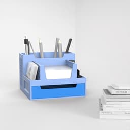 Multi-Functional Organizer, Desktop Pen Holder, SD Card, USB, Sticky Note Drawer Storage 3d model