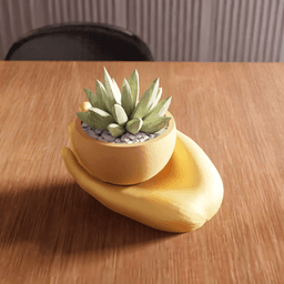 Modular Cupped Hand Planter Vessel 3d model