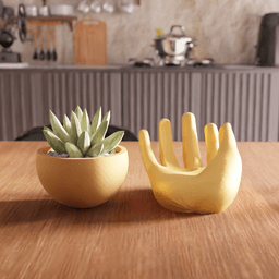 Modular Cupped Hand Planter Vessel 3d model