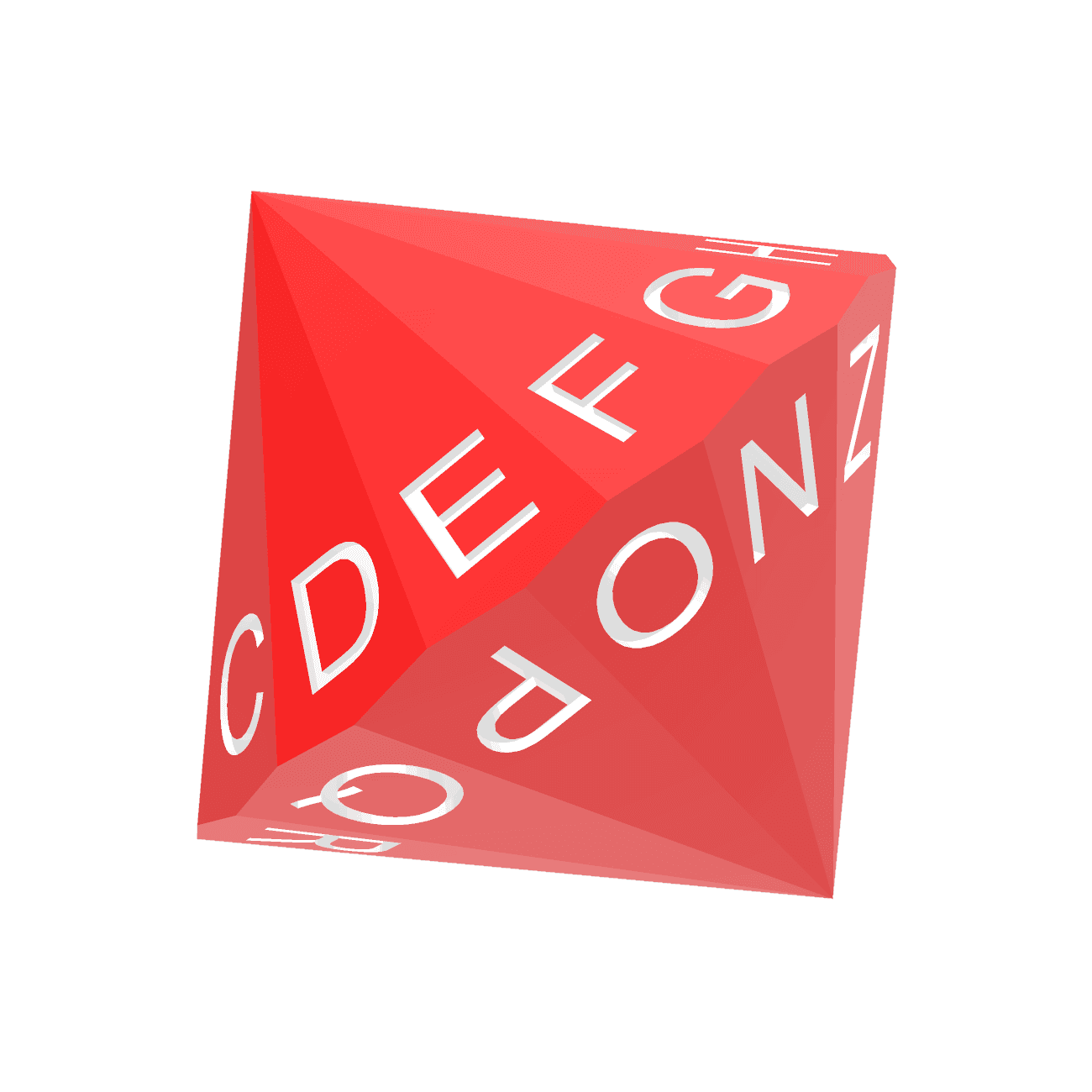 English Alphabet d26 Polyhedral Die 3d model