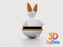 Scorbunny Pokeball 3d model