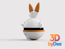 Scorbunny Pokeball 3d model