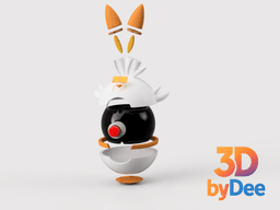Scorbunny Pokeball 3d model