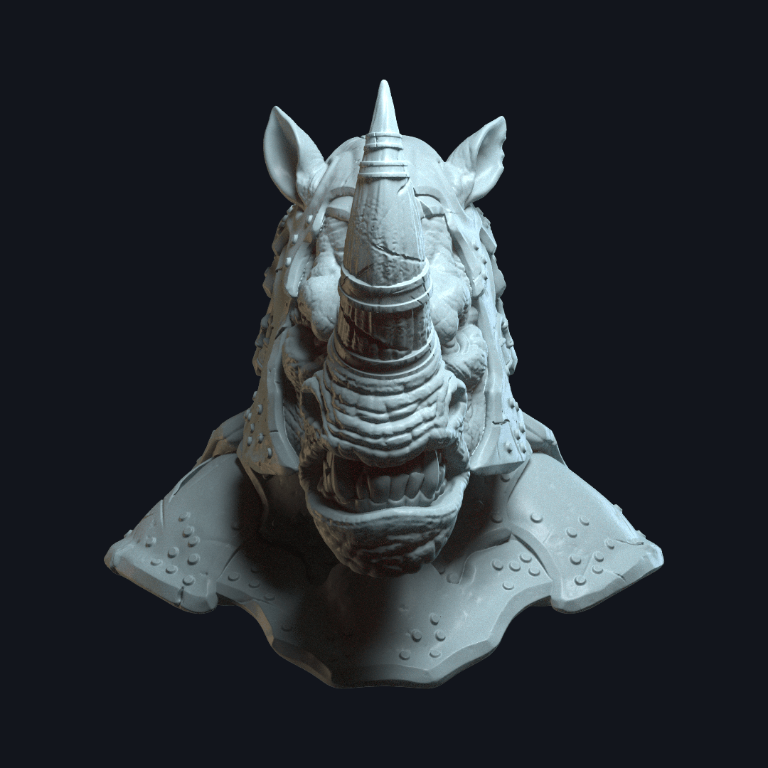 Rhinheart v6 Action Figure Head 3d model