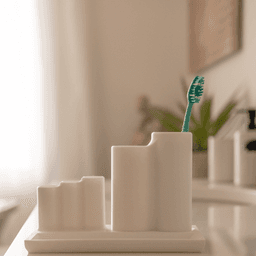 Toothbrush Stand with Storage Compartments 3d model