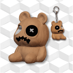 voodoo teddy bear keychain 3d model