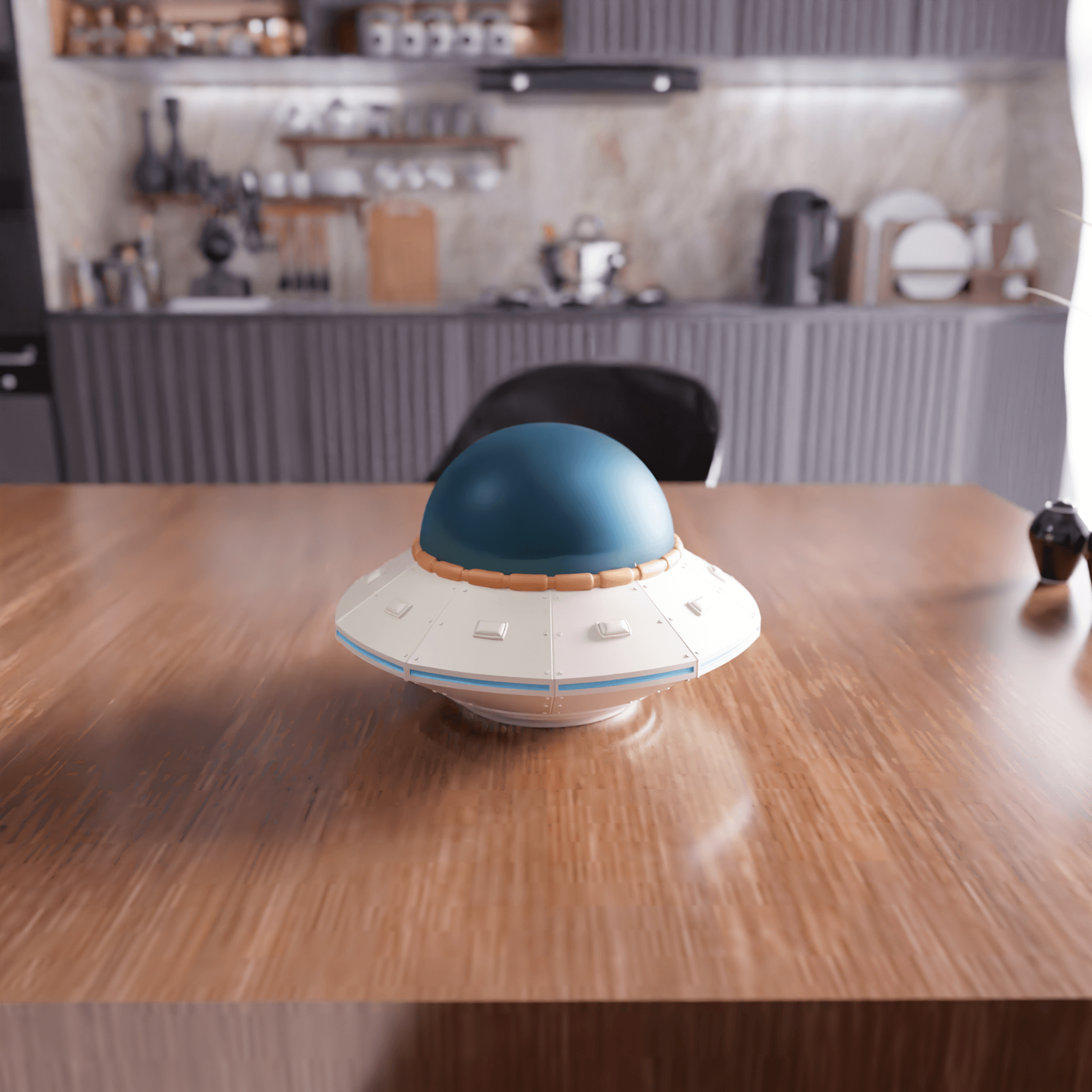 Retro-Futuristic UFO Model 3d model