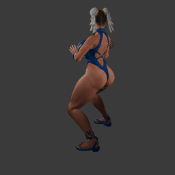 Thick Fighter Girl v1 3d model