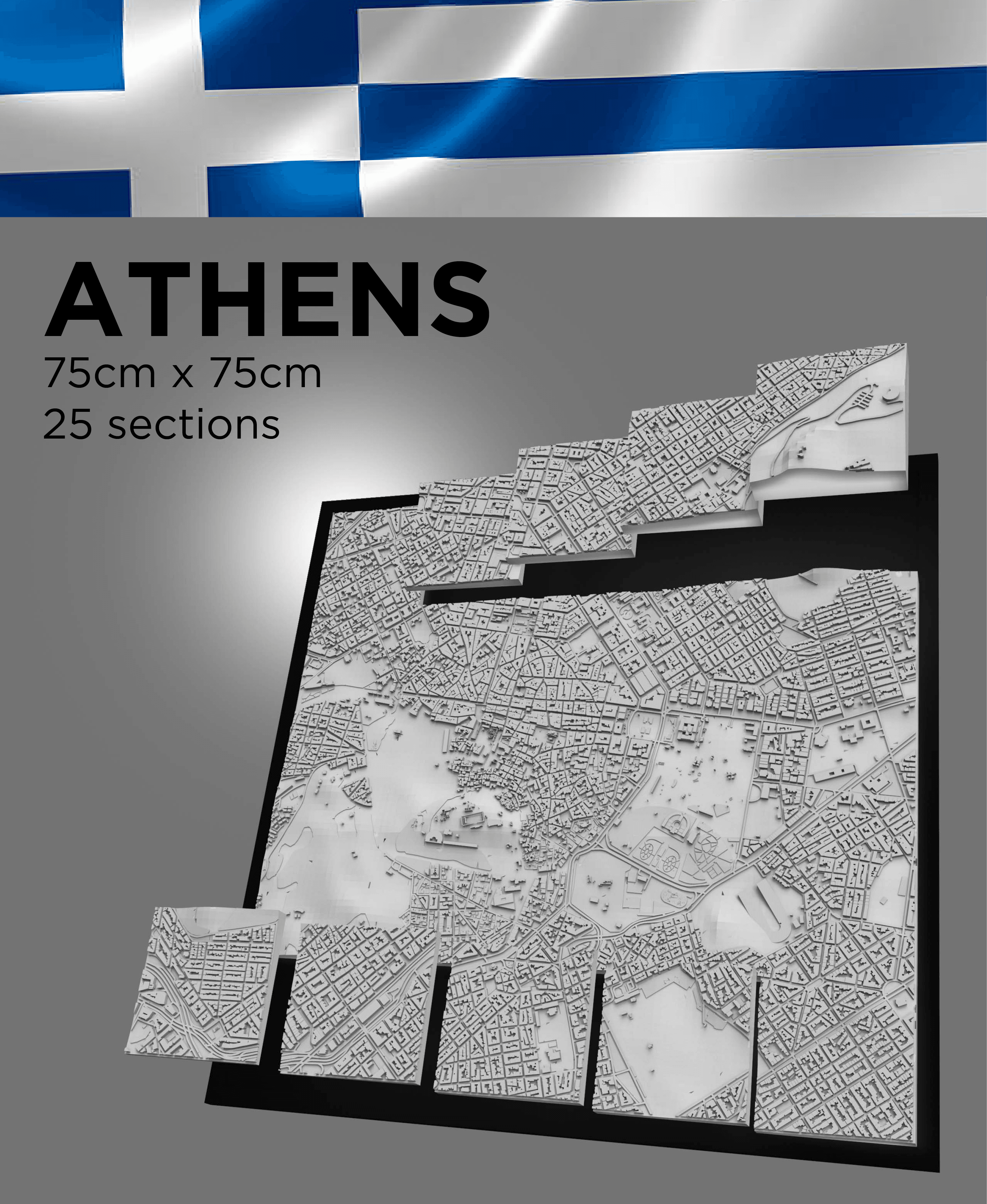 ATHENS, Skyline 3d map 3d model
