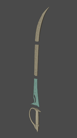 FANTASY SCIMITAR BLADE BALDURS GATE 3 3d model