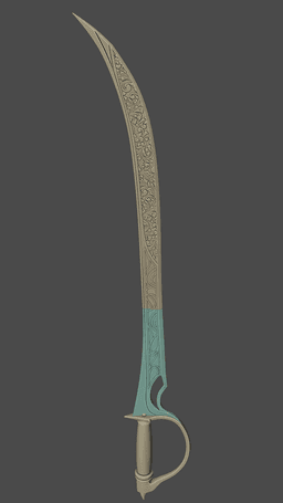 FANTASY SCIMITAR BLADE BALDURS GATE 3 3d model