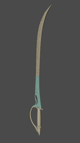 FANTASY SCIMITAR BLADE BALDURS GATE 3 3d model