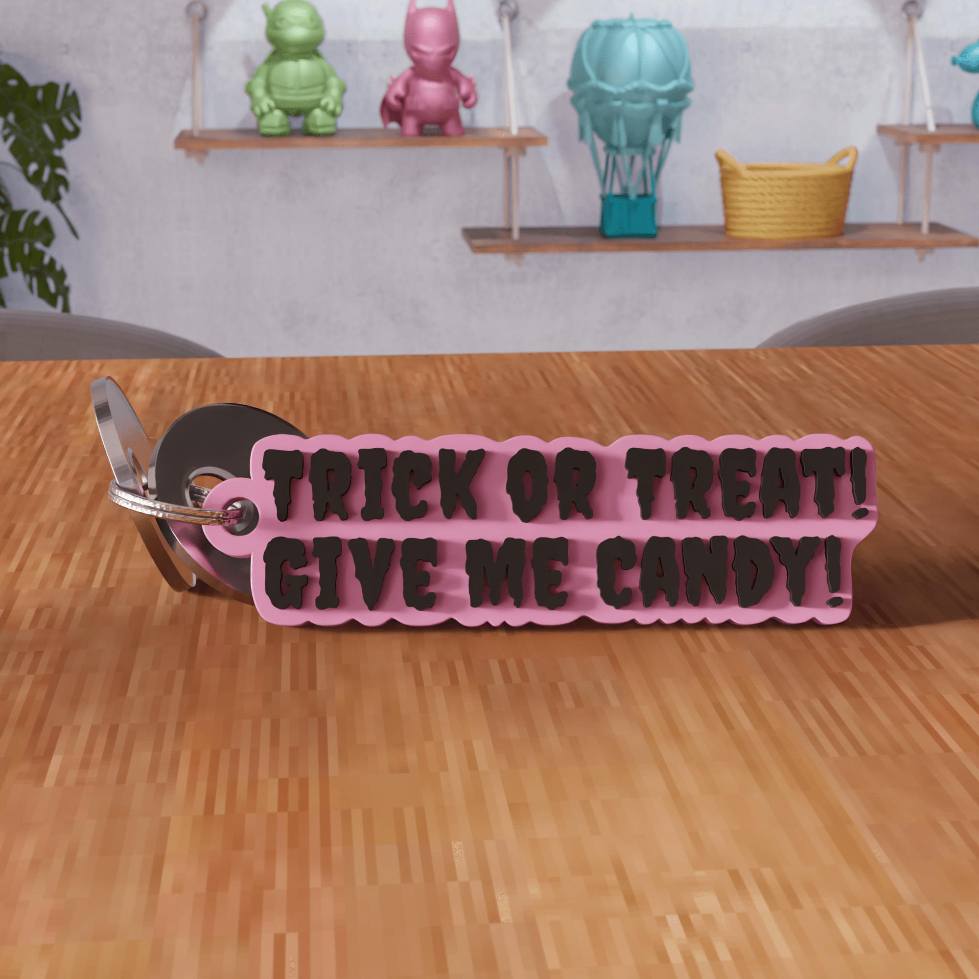 Trick or Treat Spooky Keychain 3d model