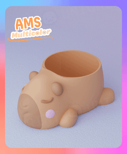 Sleepy Capybara Planter (Mulitcolor) 3d model