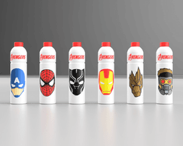 MARVEL AVENGERS WATER BOTTLE COLLECTION SET.step 3d model