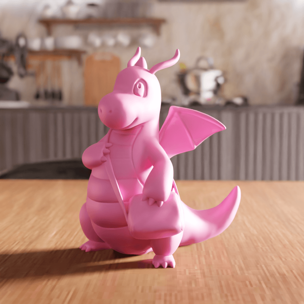 Chibi Messenger Dragon Fantasy Figurine 3d model