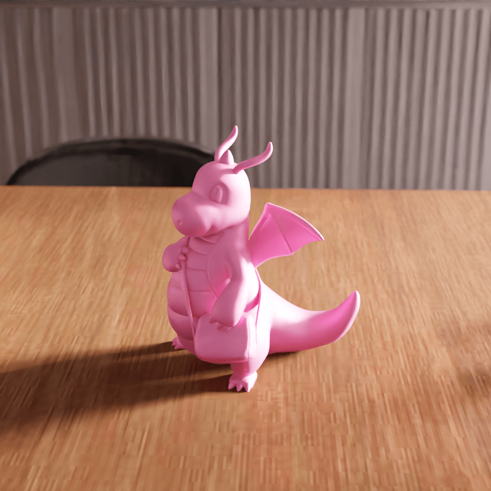 Chibi Messenger Dragon Fantasy Figurine 3d model