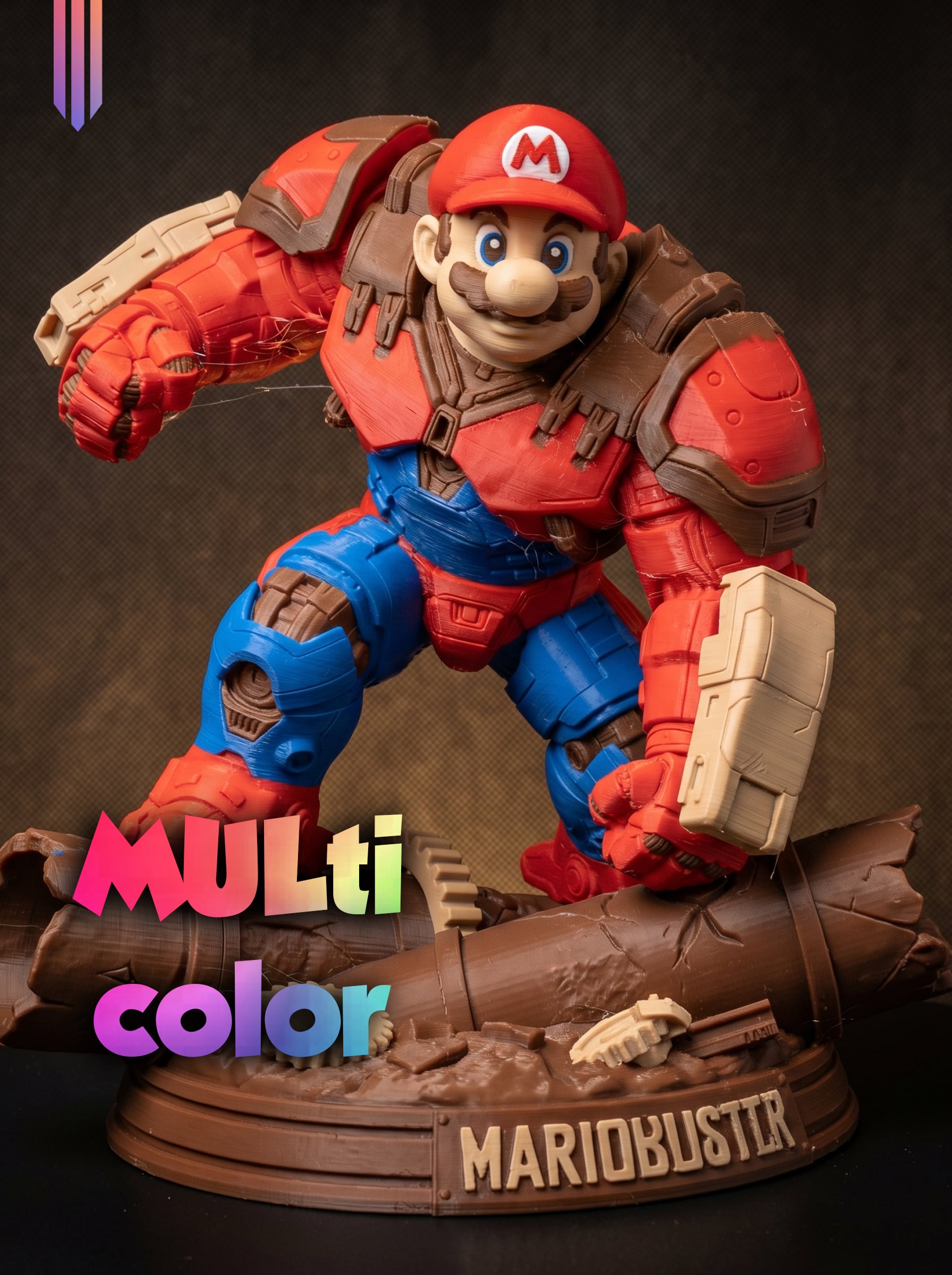 Mariobuster Figure 3MF | Gaming Multi-Color | Crossover Statue 3d model