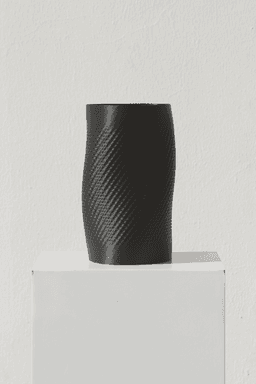 Organic cylindrical vase with a square texture 3d model