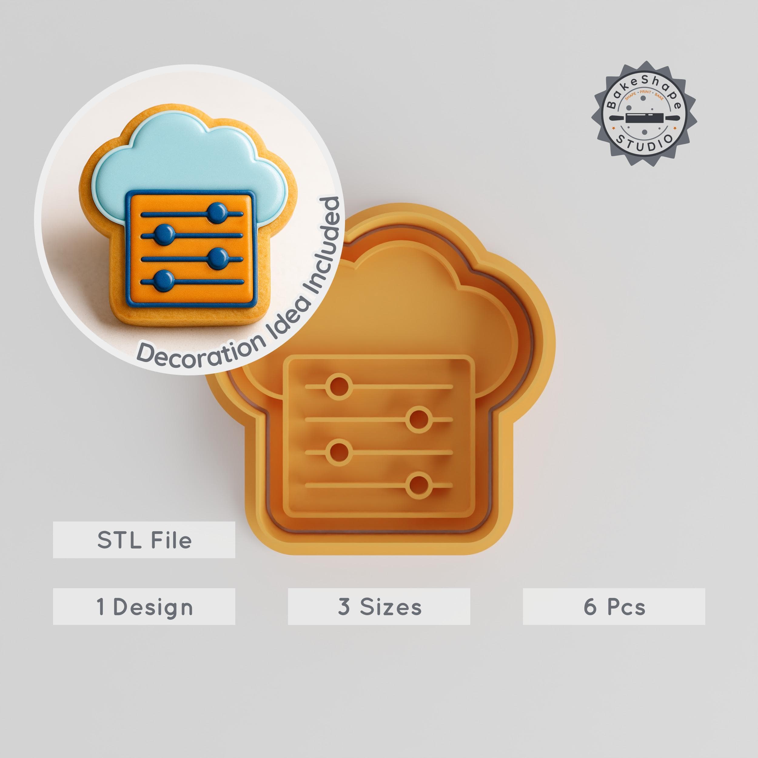 Cloud Cookie Cutter & Stamp Set, 3 Sizes, Ideal for Fondant & Cookies PRODUCT_2876 3d model