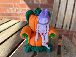 Flaming Skeleton and Pumpkin Throne 3d model