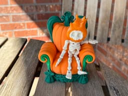 Flaming Skeleton and Pumpkin Throne 3d model
