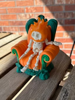 Flaming Skeleton and Pumpkin Throne 3d model