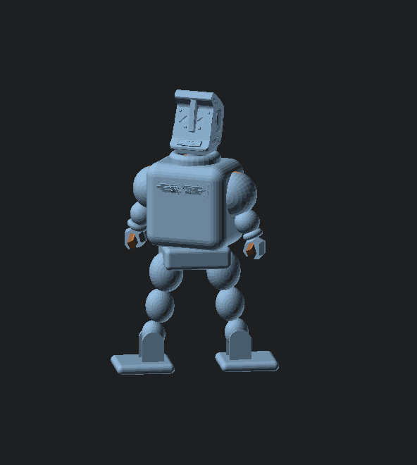 RobotRetro - Configurable and posable robot model. 3d model