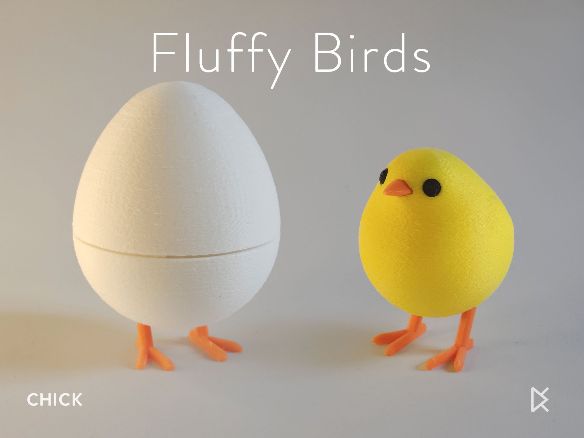 Chick in Egg - Fluffy Birds 3d model