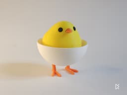 Chick in Egg - Fluffy Birds 3d model