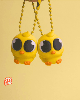 Cute duck charm, keychain - Puffy 3d model