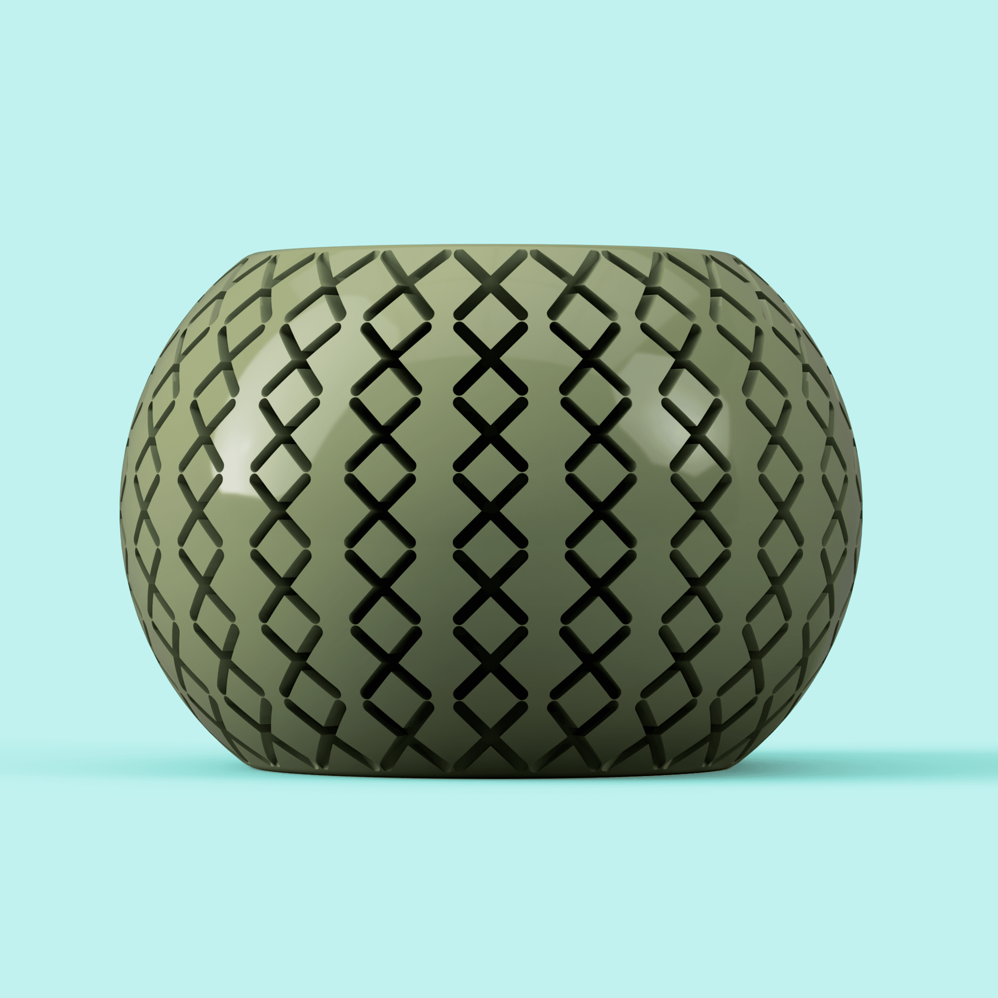 Cross Hatch Faceted Planter 3d model