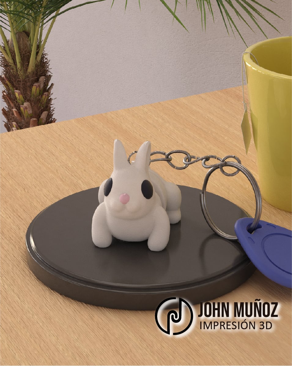 Buny rabbit - Articulated Version & Keychain 3d model