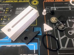 Wrist mounted bottle cap launcher - All our parts ready for assembly. - 3d model