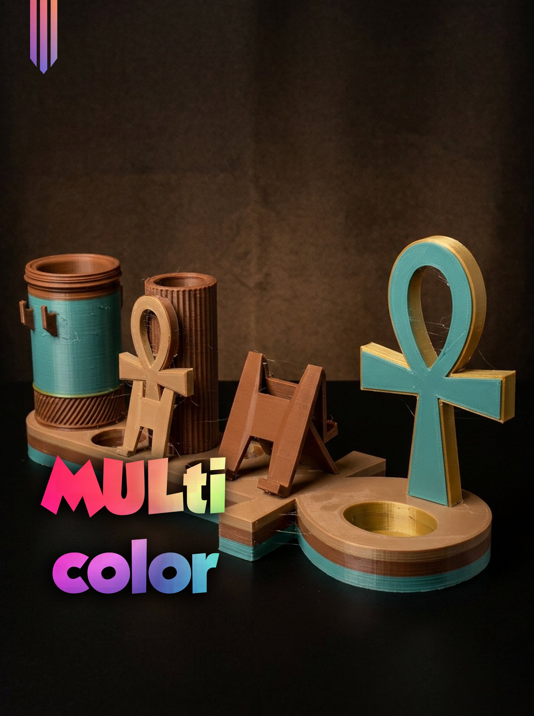 Egyptian Ankh Set 3MF | Decor Multi-Color | Print Pack 3d model